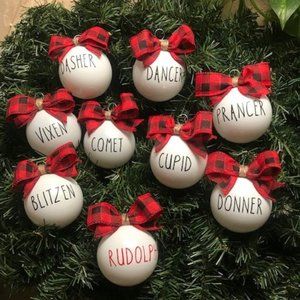 Holiday Reindeer Ornaments (Set of 9)